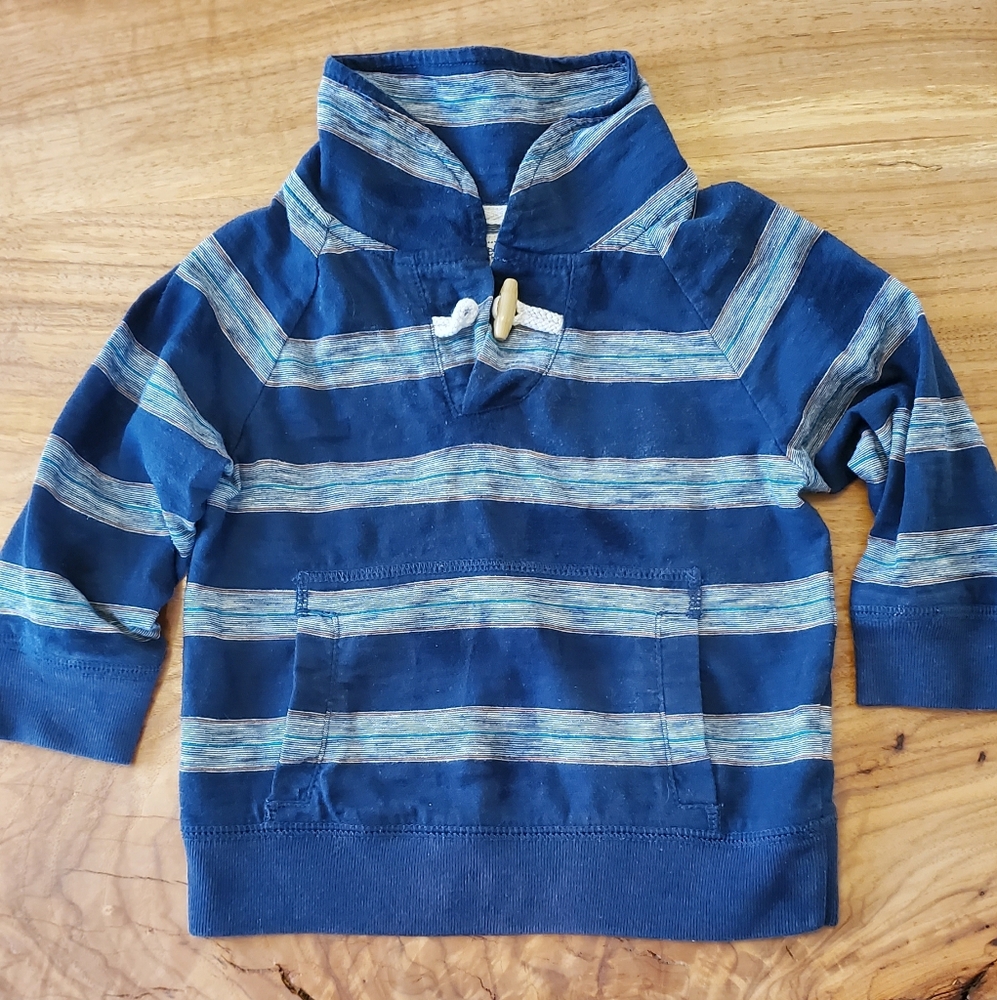 Oshkosh 2t Long sleeve navy & white stripped shirt